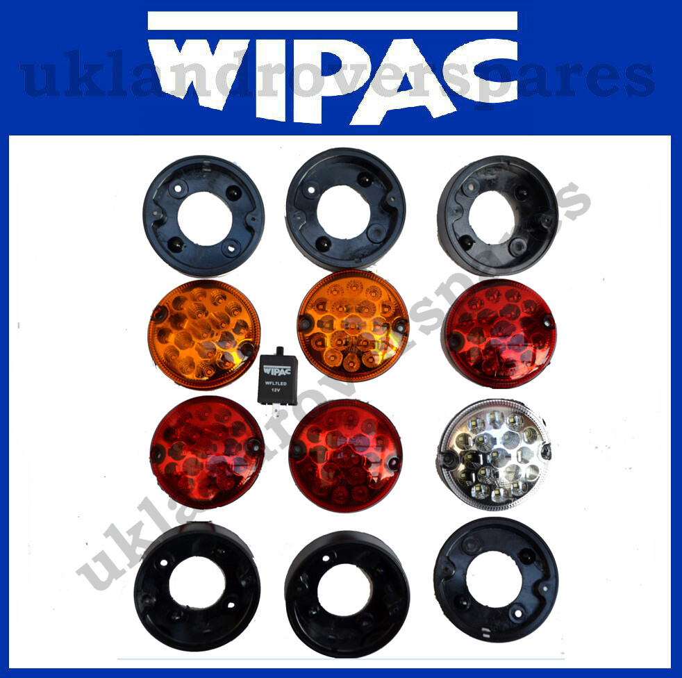 LAND ROVER DEFENDER REAR LIGHT KIT - NAS - LED - 6 LAMPS, PLINTHS ...