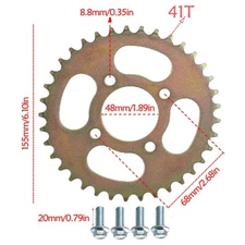 48mm 428 Chain 41T Rear Sprocket For PIT Dirt Bike Go kart Taotao Quad