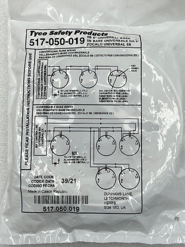 Tyco 517-050-019 5B 5" Universal Detector Base New in Sealed Bag - Picture 2 of 8