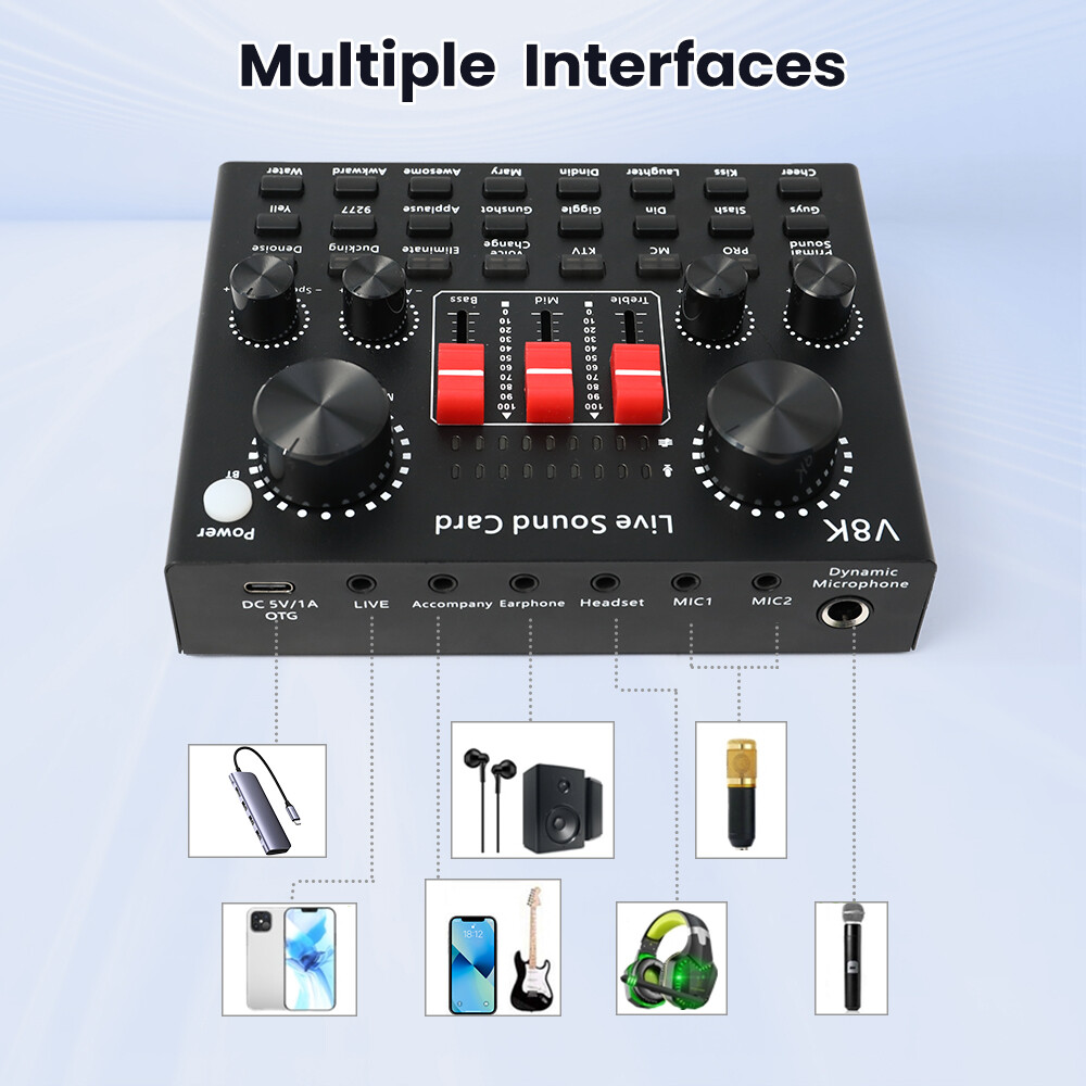 Pro Condenser Microphone Set Studio Recording Kit Podcast Mixer ...