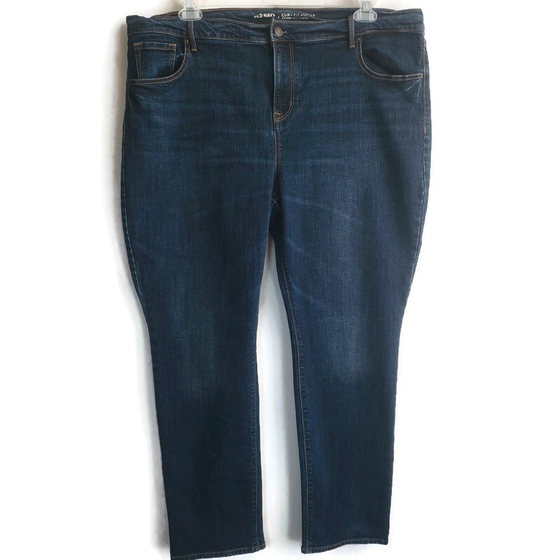 Old Navy Jeans Womens Straight Leg Curvy Profile Richmond Wash 18