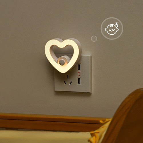 Plug-in Love Night Light Soft Light Mini Wall Lamp Kid's Room - Picture 9 of 14
