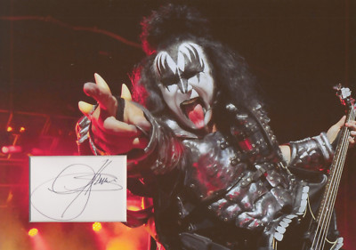 Gene Simmons signiertes 12x8 Foto Display KISS Crazy Nights Echtheitszertifikat
