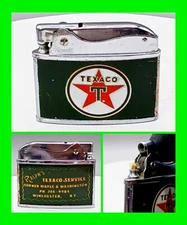 Vintage Texaco Gas And Oil Double Sided Flat Ad Petrol Lighter - Unfired - RARE