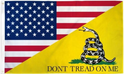 Durable 3x5FT USA Gadsden Don't Tread on Me Combination Flag American Patriot