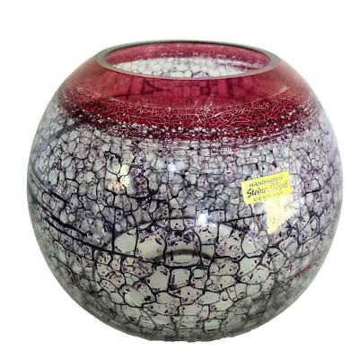 STEINER & VOGEL Vase Kugelvase Glas 70er 80er lila violett Vohenstrauß