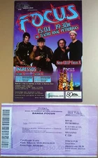 FOCUS RARE CONCERT TICKET & FLYER RIO de JANEIRO 2014 TOUR BRAZIL THIJS VAN LEER