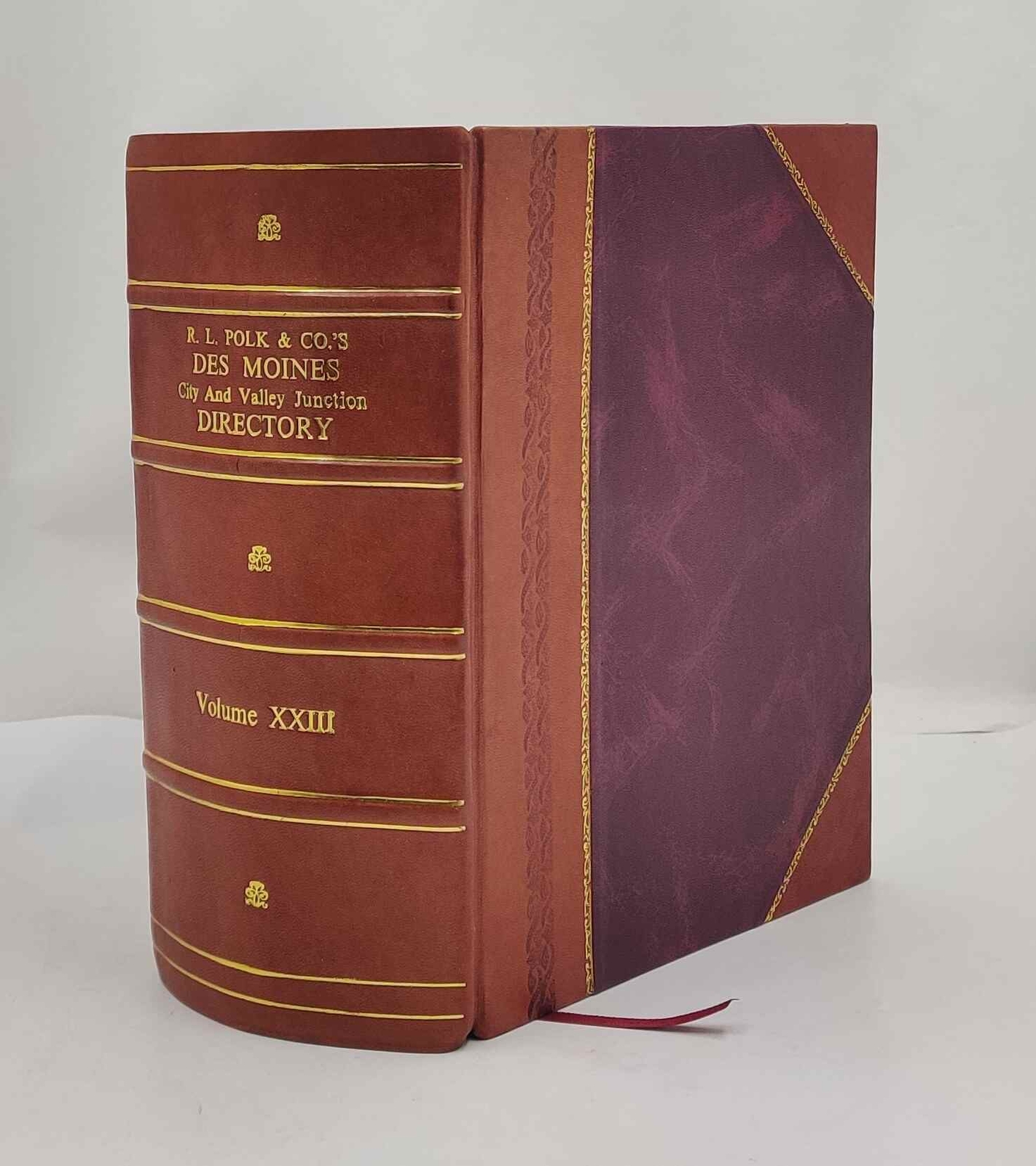 R L Polk Co Des Moines and Valley Junction Directory Leather Bound