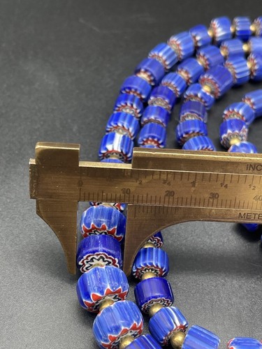 Chevron Venetian Trade Glass Bead Six Layer Africa Lot Of 2 String # SAG - Picture 4 of 10