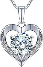 Heart Pendant Necklace Gifts for Wife, Engraved 'I LOVE YOU' Gift for Wife, 1-3