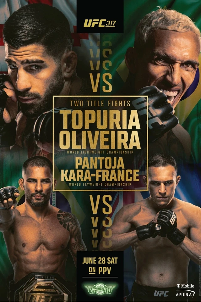 UFC 317 Topuria Vs. Oliveira 12x18 Fight Poster