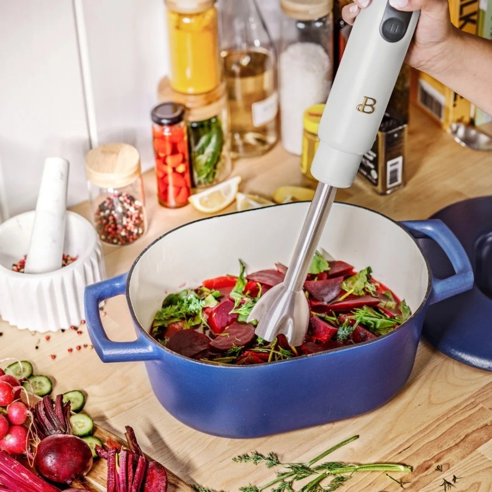2-Speed Immersion Hand Blender with Food Chopper Attachment and Measuring Cup