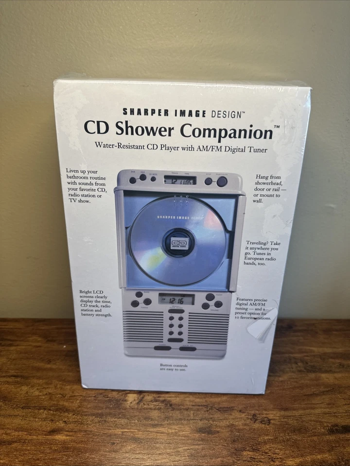 Sharper Image CD Player AM/FM Stereo Shower Companion Water Resistant NIB - Image 2 of 4
