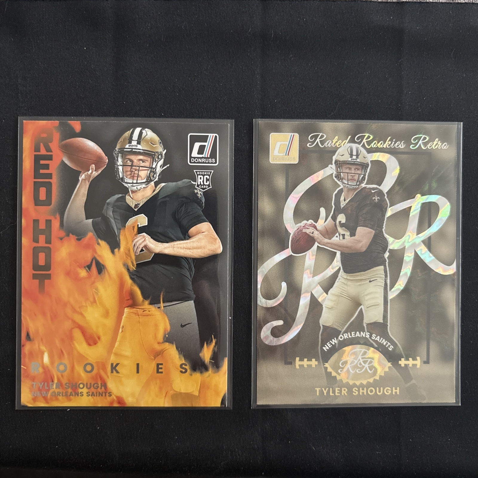 2025 Donruss Tyler Shough Rated Rookie Retro #14 & Red Hot Rookies 2 Card Lot