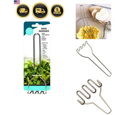 Mini Potato Masher, Mini Egg Masher, Avocado Masher, Stainless Steel, 6 Inches