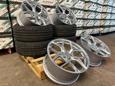 VW GOLF CADDY SEAT LEON CUPRA 19" ALUWERKS XT2 & TYRES SILVER 5x112 ALLOY WHEELS