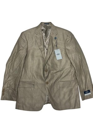 Hart Schaffner Marx Mens Regular fit Sport Coat Blazer 44 L Tan Pure Bamboo