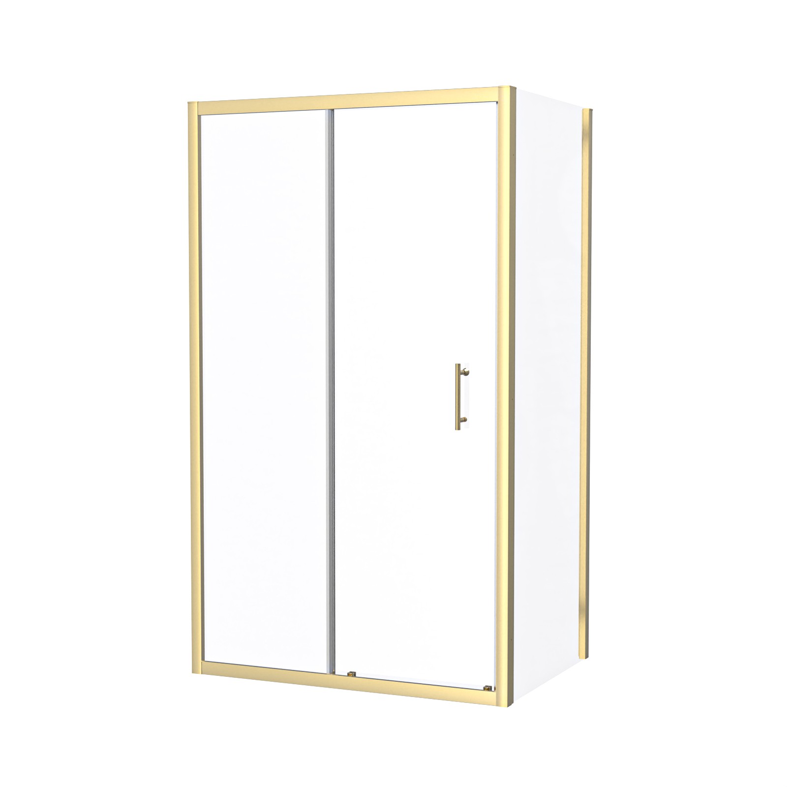 Nes Home 1100 X 700Mm Shower Enclosure Sliding Door & Side Panel Brushed Brass - Image 2