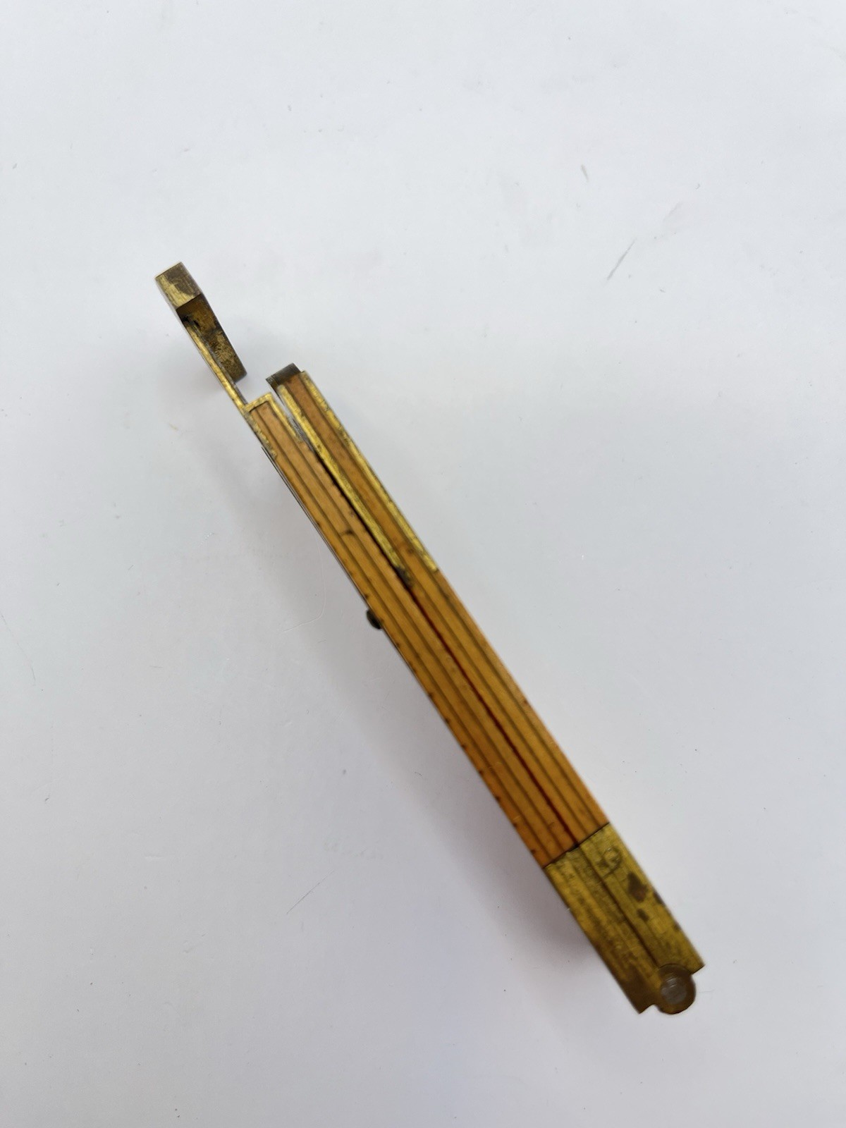 J RABONE ANTIQUE WOODEN BRASS 12" GAUGE CALLIPER RULER FOLDING RULE No 1211