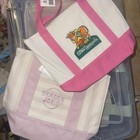 Stew Leonard’s & Trader Joe’s Embroidered Canvas Mini Tote Bags  Pink (2) — photo 1