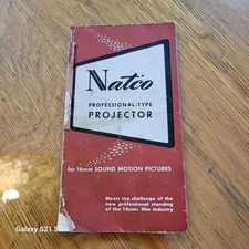 VINTAGE NATCO PROFESSIONAL DELUXE MODEL G,  16mm FILM PROJECTOR INSTRUCTION MANU