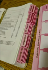 Pink Bible Tabs Large Print Laminated Bible Tabs for Women and Men Easy to Read