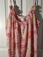 Oscar De La Renta Pink Label Floral Slip Gown W Rosette Details On Straps LG VTG