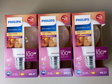 3 x PHILIPS 10.5w = 100w E27 Warm  White Dimmable  LED  Light Bulbs - Screw