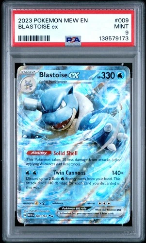PSA 9 Blastoise EX 009/165 Ultra Rare 151 Pokemon 2023
