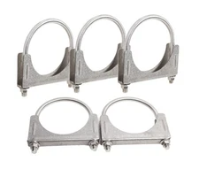 5PC 4"ID Exhaust Tail Pipe U-bolt Clamp Metal Steel Flange SS T201 U Bolt Clamp