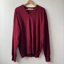 VTG HOGG Of HAWICK Of Scotland 100% Cashmere Red Long Pullover Sweater L Or XL ?