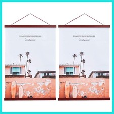 2 Pack Magnetic Poster Hanger Frame, 24x36 24x32 24x18 Light Wood Wooden Magn...