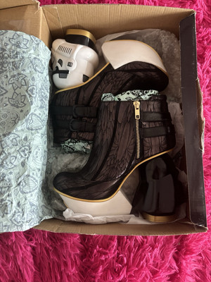 Size 7 Irregular Choice Darth Vader/Stormtrooper Heeled Star Wars Booties