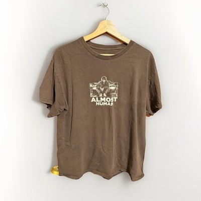 Almost Human Men s Brown Garage Days Graphic Cotton Jersey Crew Neck T-Shirt L