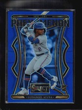 2025 Panini Select Phenomenon Blue Prizm /49 #18 LUISANGEL ACUNA Rookie Card RC