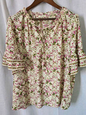 Max Studio Blouse Womens 3X Plus Pink Floral ...