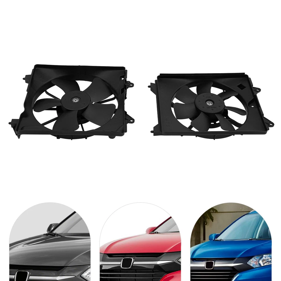 1 par de ventiladores de refrigeración del radiador izquierdo y derecho para Honda HR-V 2016-2022 Foto 2 de 4