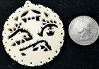 Vintage CARVED Celluloid Chinese Pendant Early Plastic Asian Scenic Design — photo 6