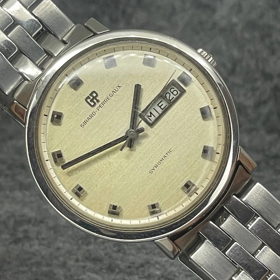 RELÓGIO AUTOMÁTICO GIRARD PERREGAUX GYROMATIC CAL 340143 Ca 1960 AÇO INOXIDÁVEL - Imagem 2 de 4