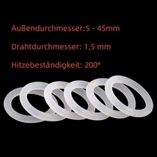 Silikon Oring O-Ring Ringe Schnurst&auml;rke 1,5 mm Dichtring Dichtung 5 mm bis 45 mm