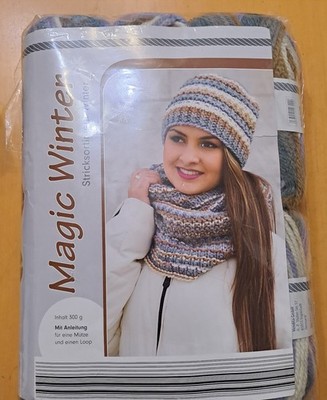 Benefiz-Verkauf - Magic Winter Set - 6 x 50 g Wolle incl Anleitung und Rundnadel