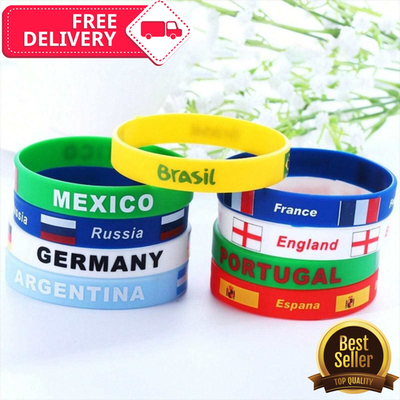 24 Bracelets Foot France Coupe Du Monde 2026 – Silicone, Drapeau, 4 Styles, Pour Supporters, Envoi En Lot