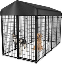 Dog Kennel outside with Roof, 8'X6'X4' Outdoor Dog Kennels for Large Dogs, Heavt