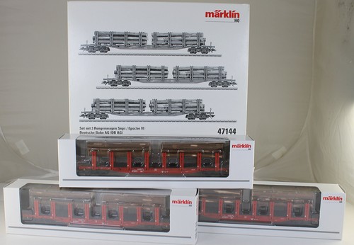 Märklin 47144 Rungenwagen Set Holztransport DB AG | Condition: Neu