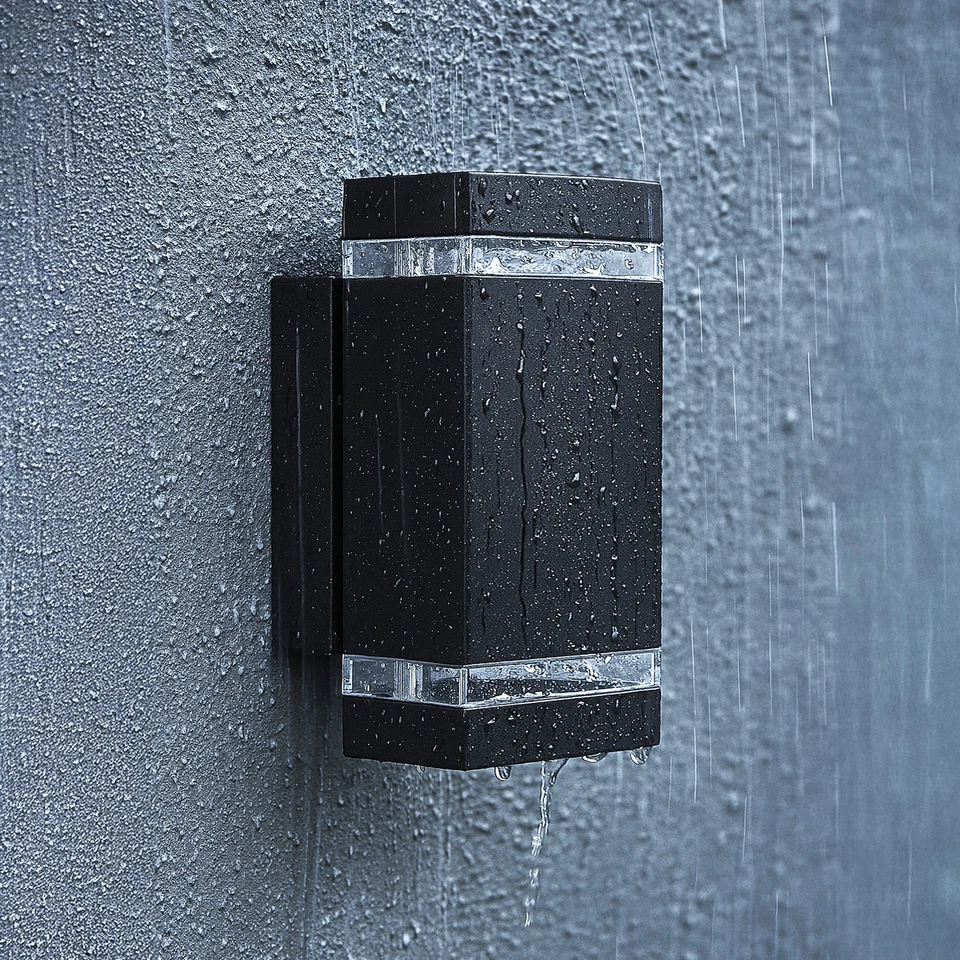 LED Wandleuchte außen UP DOWN schwarz Fassadenlampe IP44 mit 2x GU10 5W warmeiß - Bild 2 von 4