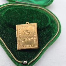 Vintage Miniature "My Album" Gold Locket With Intricate Engraving