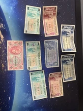 United States Military Payment Certificate ( MPC ) In Mixed Lot Of 9 Circulated.