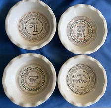 CELEBRATE IT, Ceramic Bakeware 5.9" Pie Quiche Fluted Dish, Set of 4, Used Once