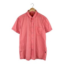 HUGO BOSS Button Up Shirt Short Sleeve Pink Mens Size XL