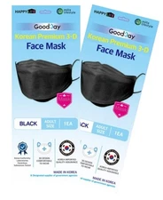 (Pack of 10) Good Day Korea Black Disposable KF-94 Face Mask 4-Layer Filters ...
